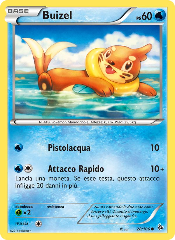 Buizel 028/110 — Fuoco Infernale (Italian Pokémon TCG card)
