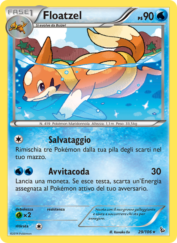 Floatzel 029/110 — Fuoco Infernale (Italian Pokémon TCG card)