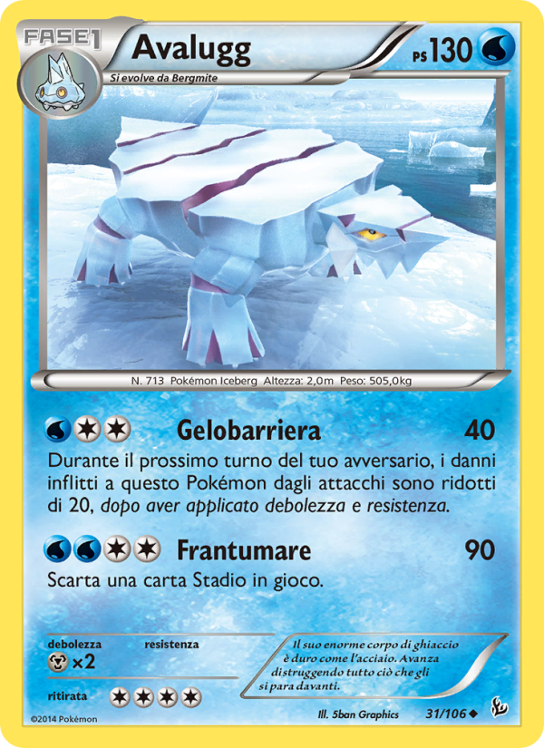 Avalugg 031/110 — Fuoco Infernale (Italian Pokémon TCG card)
