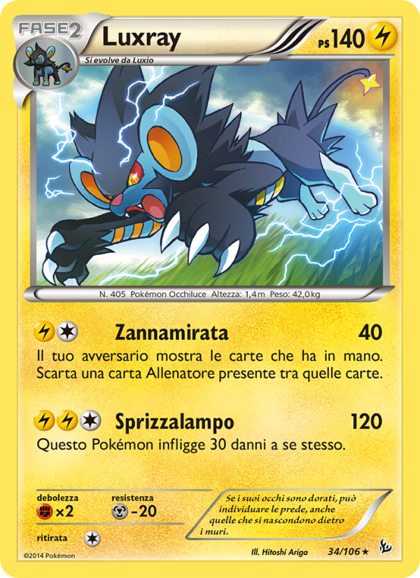 Luxray 034/110 — Fuoco Infernale (Italian Pokémon TCG card)