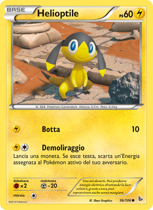 Helioptile 036/110 — Fuoco Infernale (Italian Pokémon TCG card)