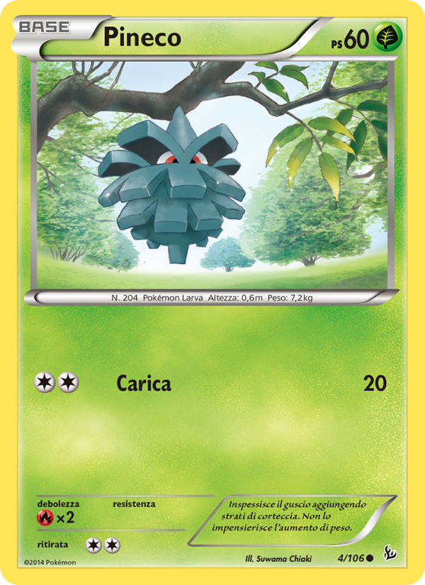 Pineco 004/110 — Fuoco Infernale (Italian Pokémon TCG card)