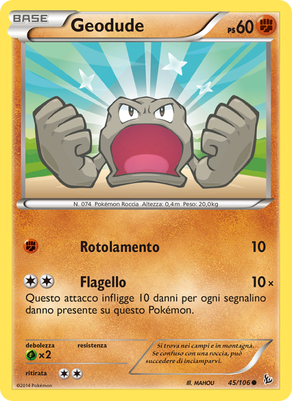 Geodude 045/110 — Fuoco Infernale (Italian Pokémon TCG card)