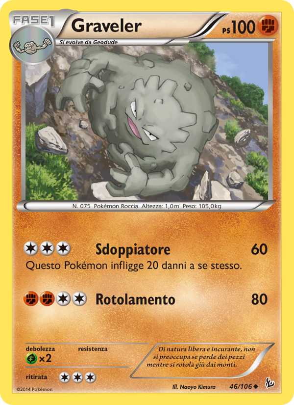 Graveler 046/110 — Fuoco Infernale (Italian Pokémon TCG card)