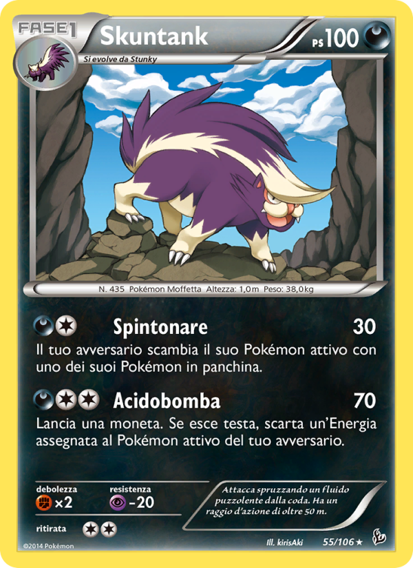 Skuntank 055/110 — Fuoco Infernale (Italian Pokémon TCG card)