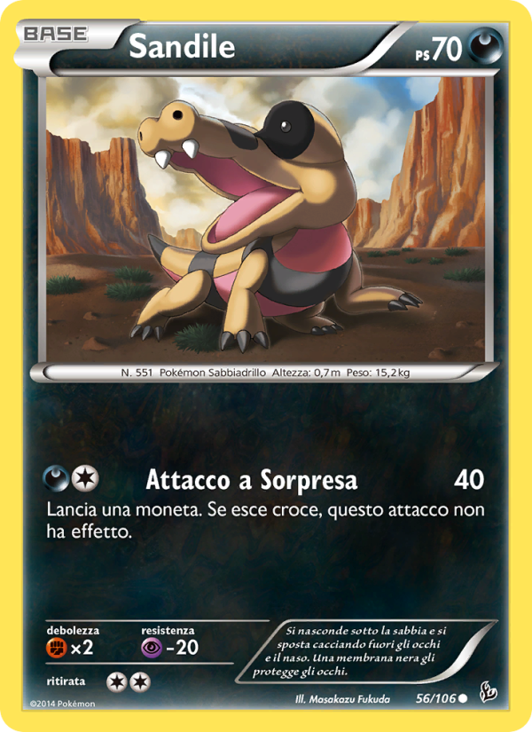 Sandile 056/110 — Fuoco Infernale (Italian Pokémon TCG card)