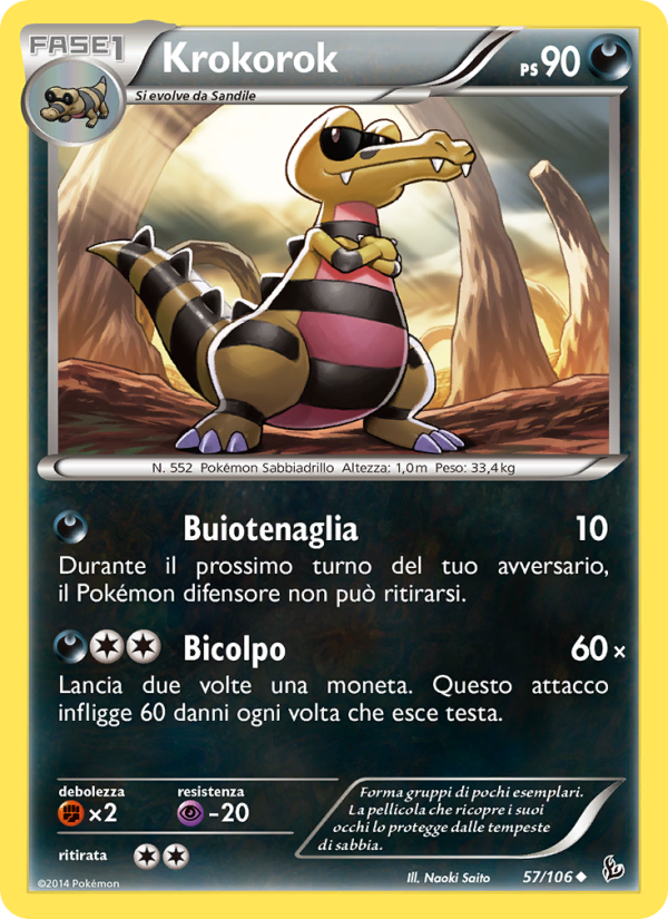 Krokorok 057/110 — Fuoco Infernale (Italian Pokémon TCG card)