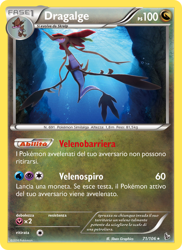 Dragalge 071/110 — Fuoco Infernale (Italian Pokémon TCG card)