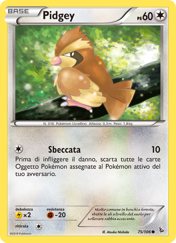 Pidgey 075/110 — Fuoco Infernale (Italian Pokémon TCG card)