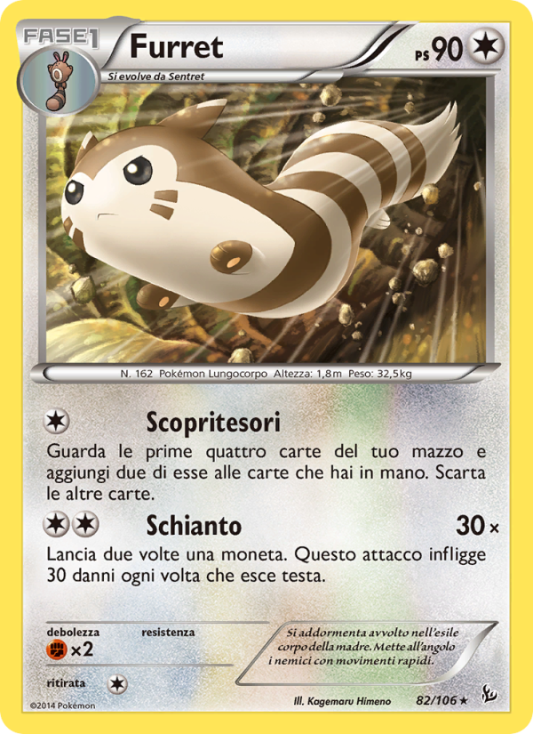 Furret 082/110 — Fuoco Infernale (Italian Pokémon TCG card)