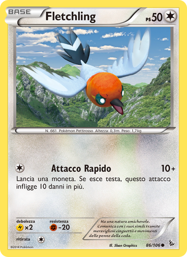 Fletchling 086/110 — Fuoco Infernale (Italian Pokémon TCG card)