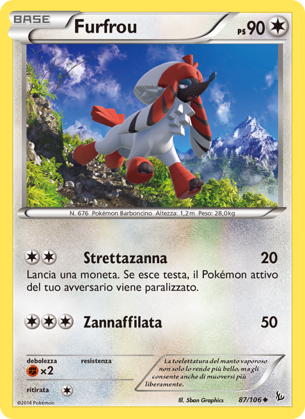 Furfrou 087/110 — Fuoco Infernale (Italian Pokémon TCG card)