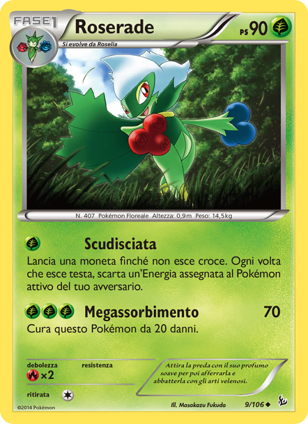 Roserade 009/110 — Fuoco Infernale (Italian Pokémon TCG card)