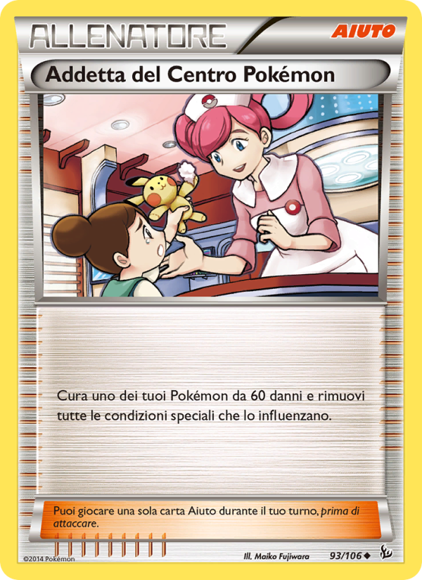 Addetta del Centro Pokémon 093/110 — Fuoco Infernale (Italian Pokémon TCG card)