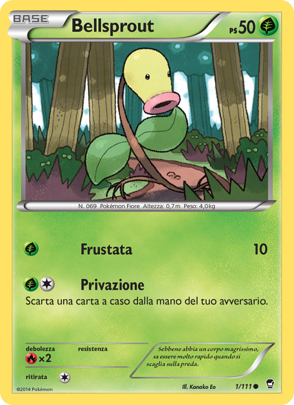 Bellsprout 001/114 — Colpi Furiosi (Italian Pokémon TCG card)