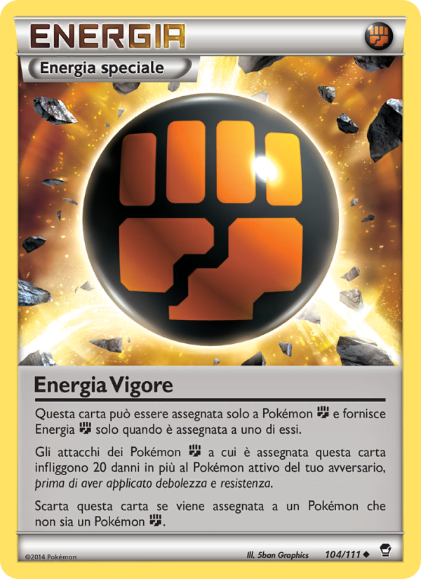 Energia Vigore 104/114 — Colpi Furiosi (Italian Pokémon TCG card)