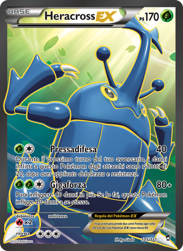 Heracross EX 105/114 — Colpi Furiosi (Italian Pokémon TCG card)