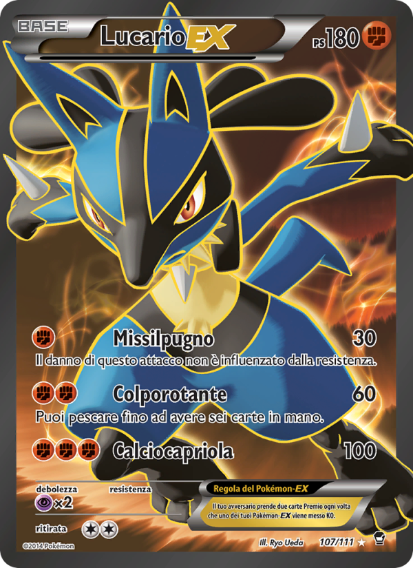 Lucario EX 107/114 — Colpi Furiosi (Italian Pokémon TCG card)