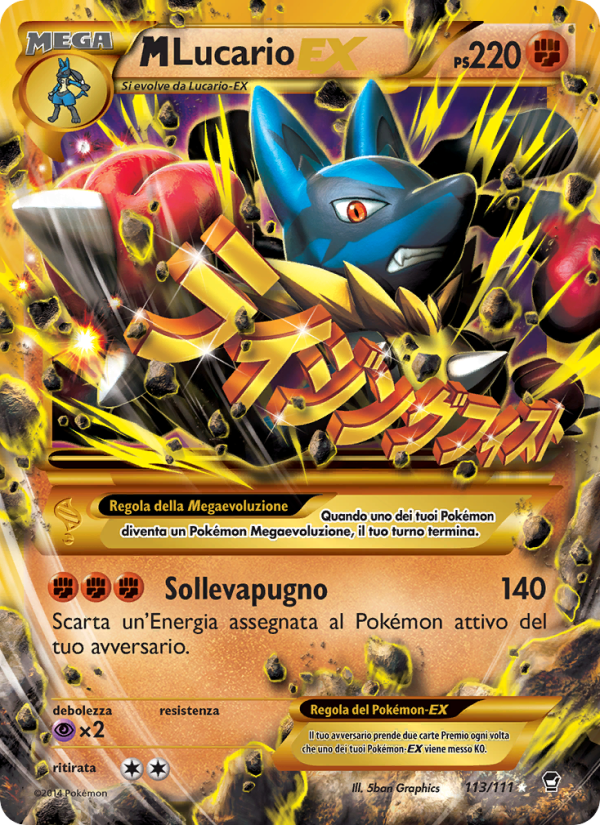 M Lucario EX 113/114 — Colpi Furiosi (Italian Pokémon TCG card)