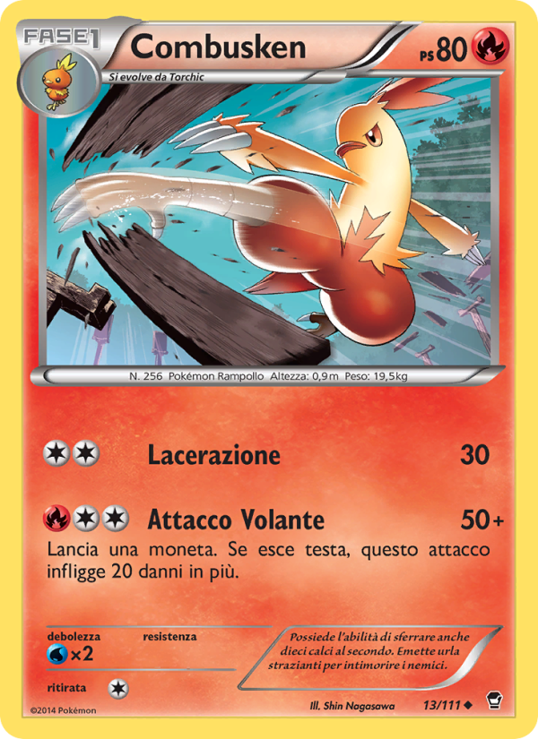 Combusken 013/114 — Colpi Furiosi (Italian Pokémon TCG card)