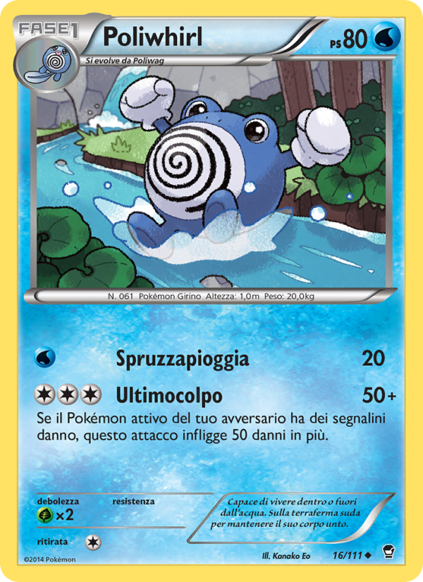 Poliwhirl 016/114 — Colpi Furiosi (Italian Pokémon TCG card)