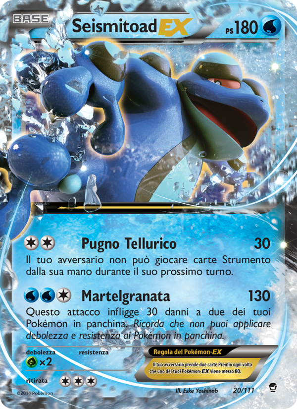 Seismitoad EX 020/114 — Colpi Furiosi (Italian Pokémon TCG card)