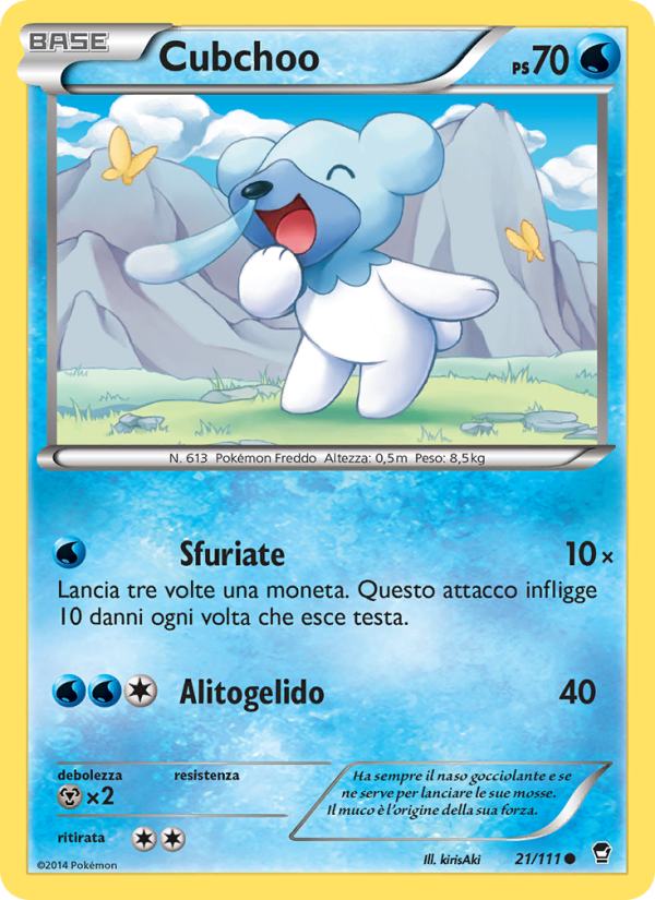 Cubchoo 021/114 — Colpi Furiosi (Italian Pokémon TCG card)