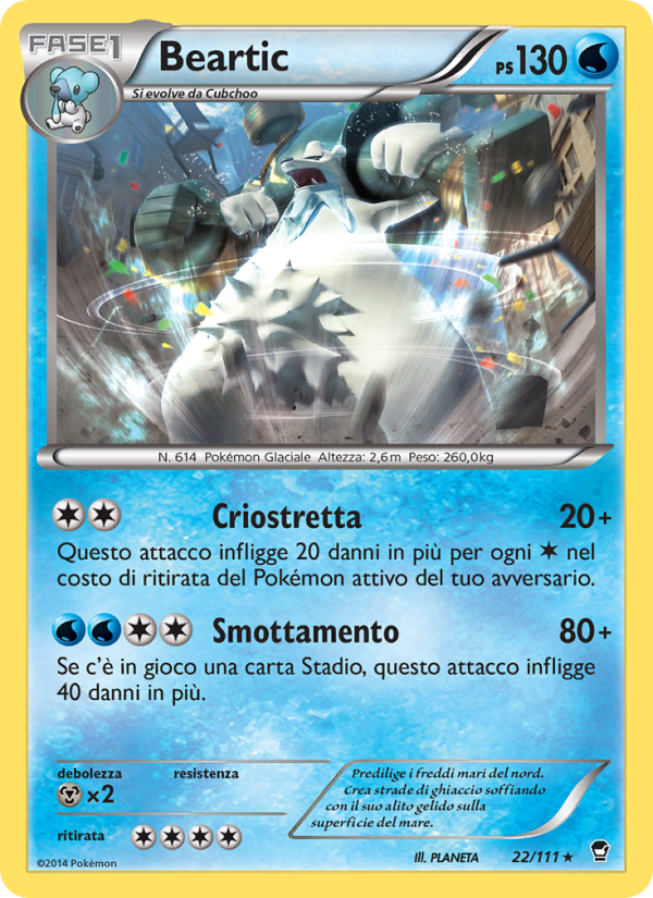 Beartic 022/114 — Colpi Furiosi (Italian Pokémon TCG card)