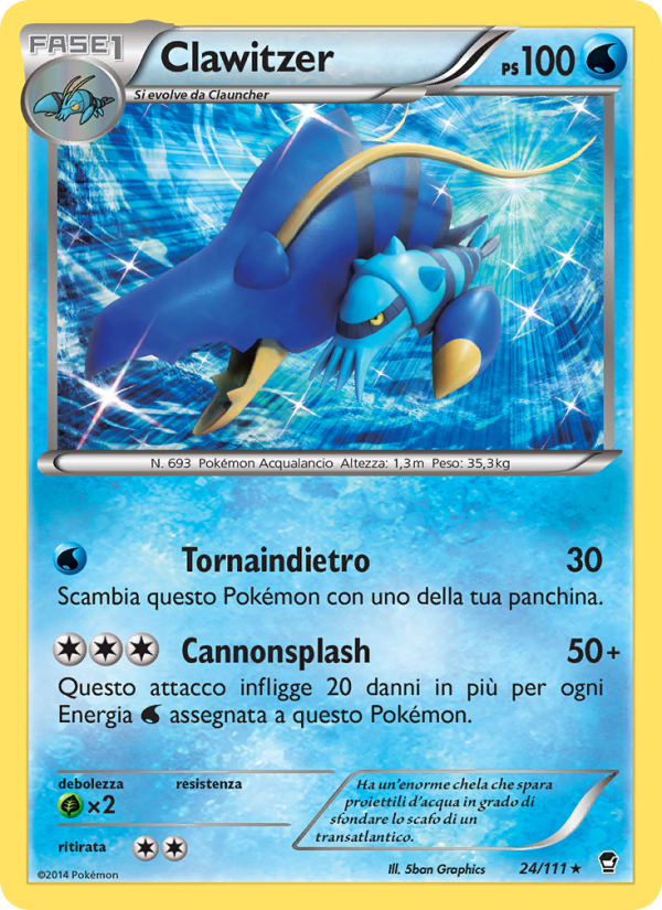 Clawitzer 024/114 — Colpi Furiosi (Italian Pokémon TCG card)