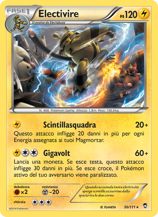 Electivire 030/114 — Colpi Furiosi (Italian Pokémon TCG card)