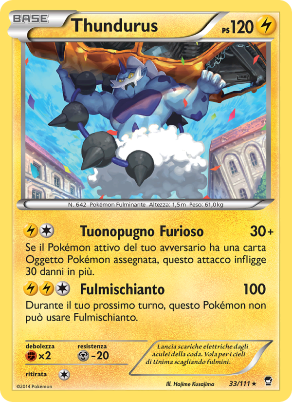 Thundurus 033/114 — Colpi Furiosi (Italian Pokémon TCG card)