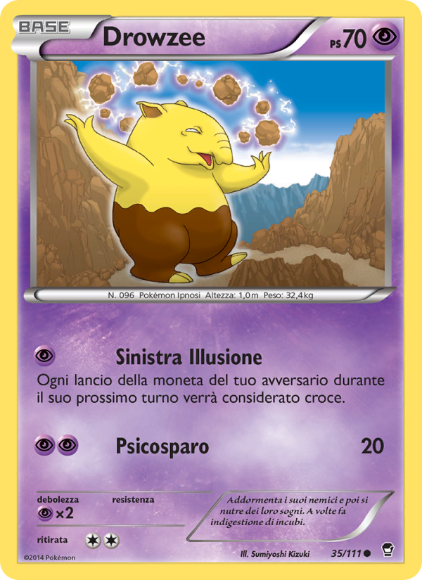 Drowzee 035/114 — Colpi Furiosi (Italian Pokémon TCG card)