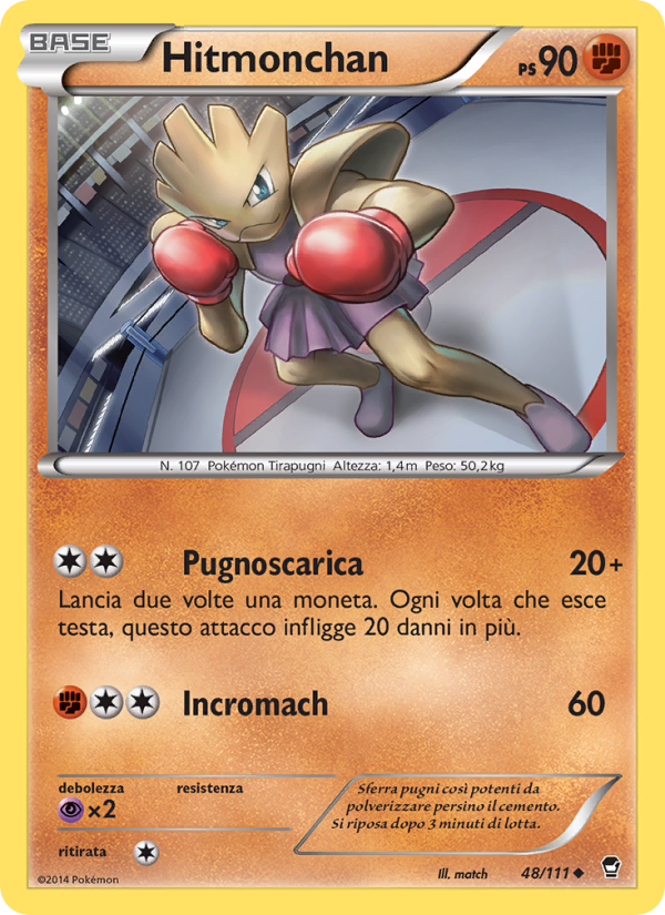 Hitmonchan 048/114 — Colpi Furiosi (Italian Pokémon TCG card)