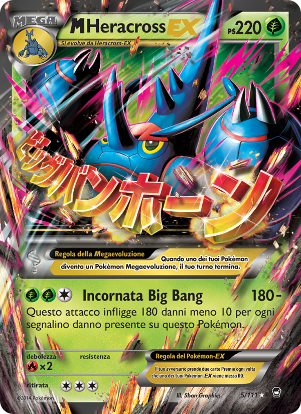 M Heracross EX 005/114 — Colpi Furiosi (Italian Pokémon TCG card)