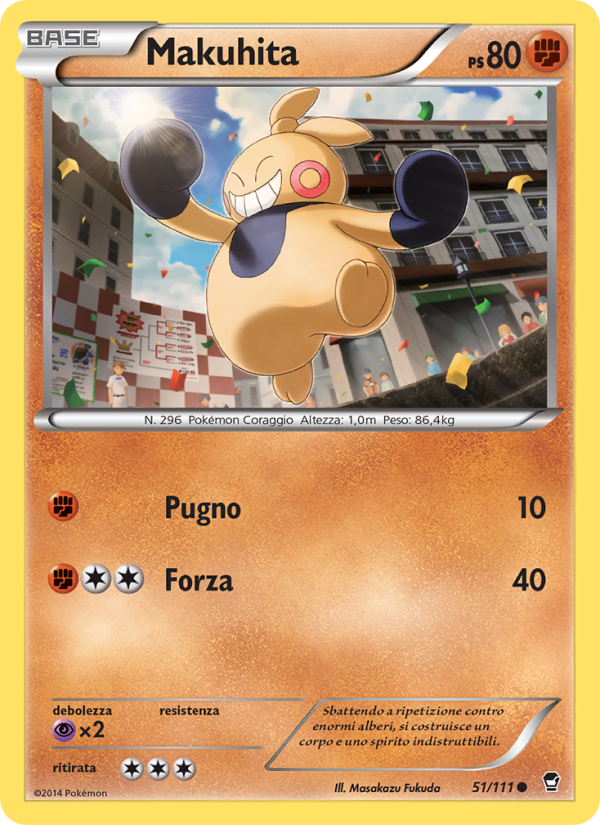 Makuhita 051/114 — Colpi Furiosi (Italian Pokémon TCG card)