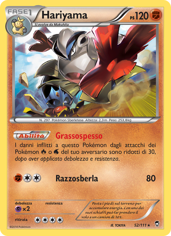 Hariyama 052/114 — Colpi Furiosi (Italian Pokémon TCG card)