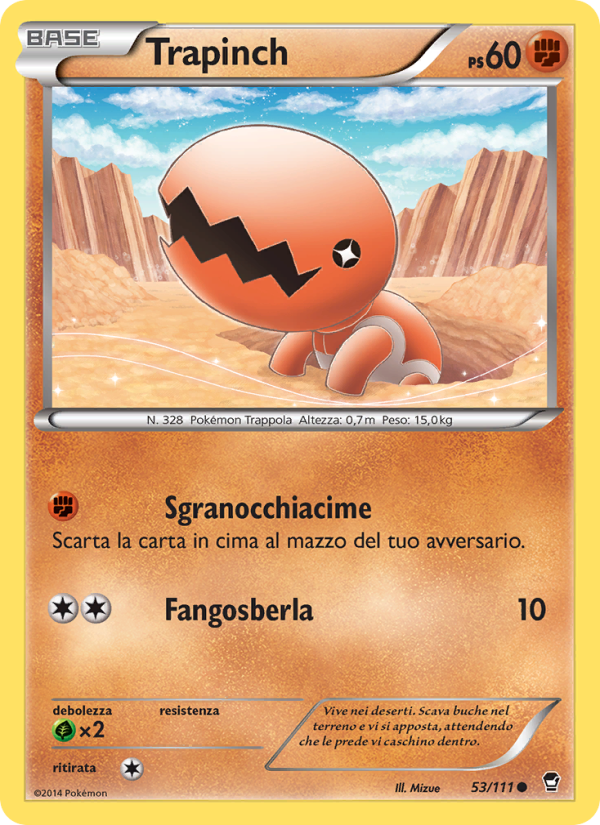 Trapinch 053/114 — Colpi Furiosi (Italian Pokémon TCG card)