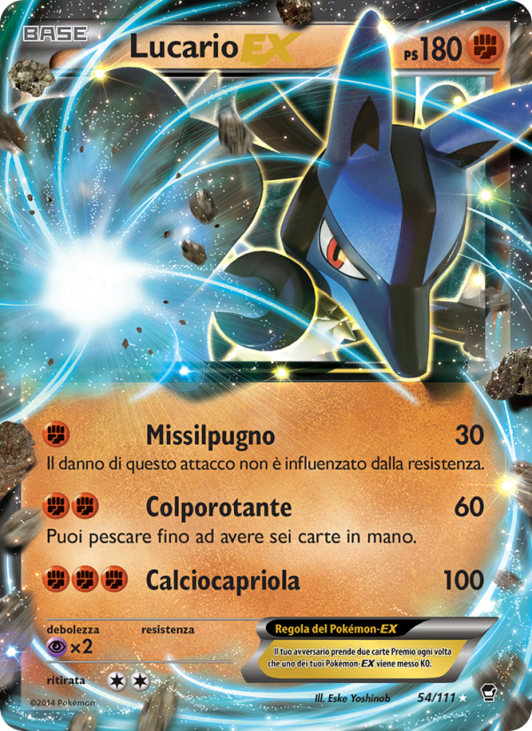 Lucario EX 054/114 — Colpi Furiosi (Italian Pokémon TCG card)