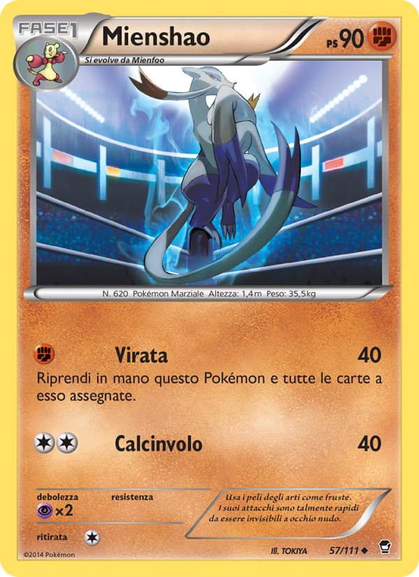 Mienshao 057/114 — Colpi Furiosi (Italian Pokémon TCG card)