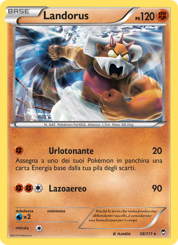 Landorus 058/114 — Colpi Furiosi (Italian Pokémon TCG card)
