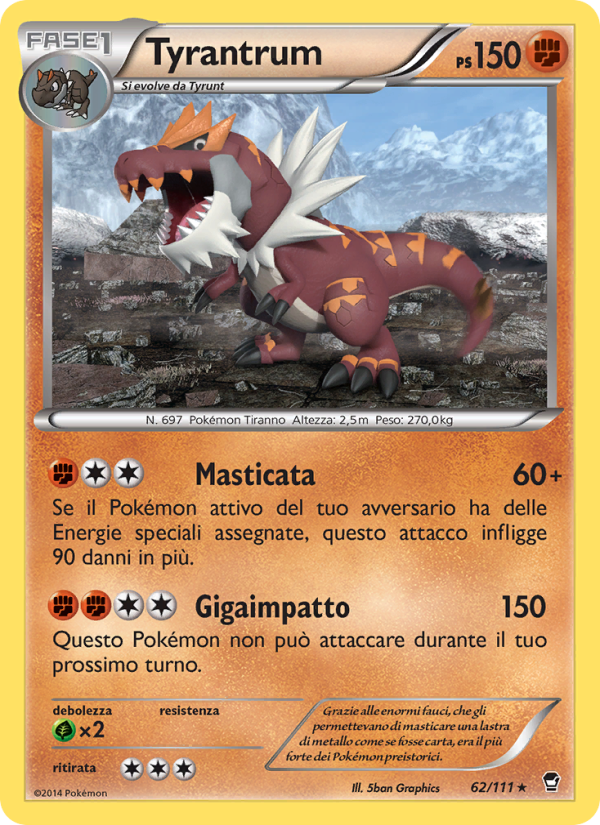 Tyrantrum 062/114 — Colpi Furiosi (Italian Pokémon TCG card)