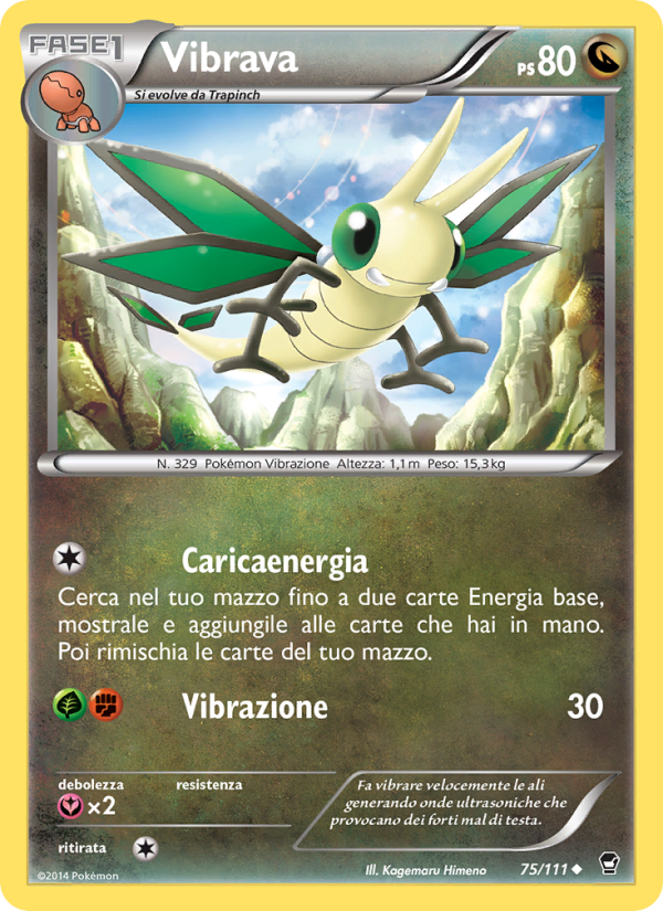 Vibrava 075/114 — Colpi Furiosi (Italian Pokémon TCG card)