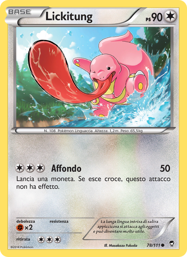 Lickitung 078/114 — Colpi Furiosi (Italian Pokémon TCG card)