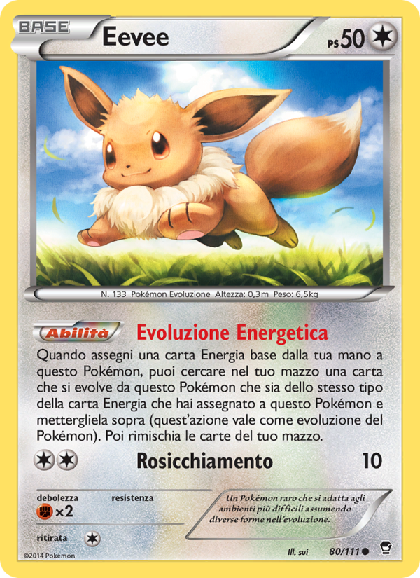 Eevee 080/114 — Colpi Furiosi (Italian Pokémon TCG card)