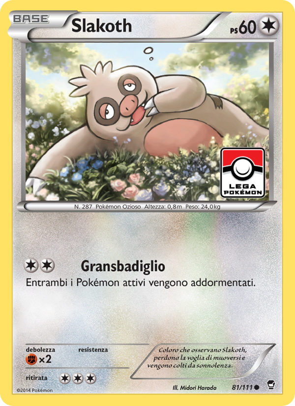Slakoth 081/114 — Colpi Furiosi (Italian Pokémon TCG card)