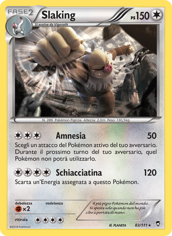 Slaking 083/114 — Colpi Furiosi (Italian Pokémon TCG card)