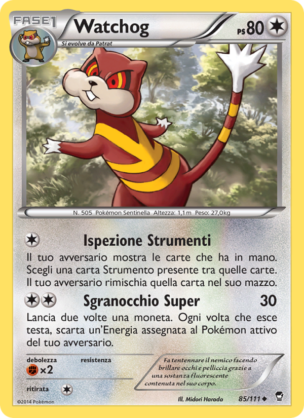 Watchog 085/114 — Colpi Furiosi (Italian Pokémon TCG card)