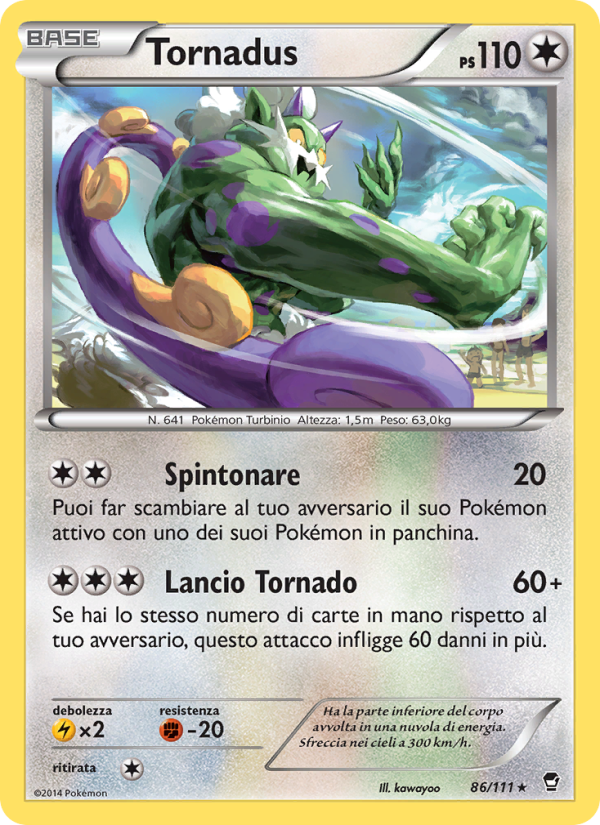 Tornadus 086/114 — Colpi Furiosi (Italian Pokémon TCG card)