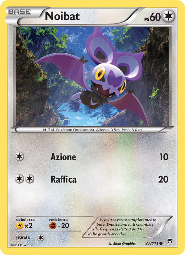 Noibat 087/114 — Colpi Furiosi (Italian Pokémon TCG card)