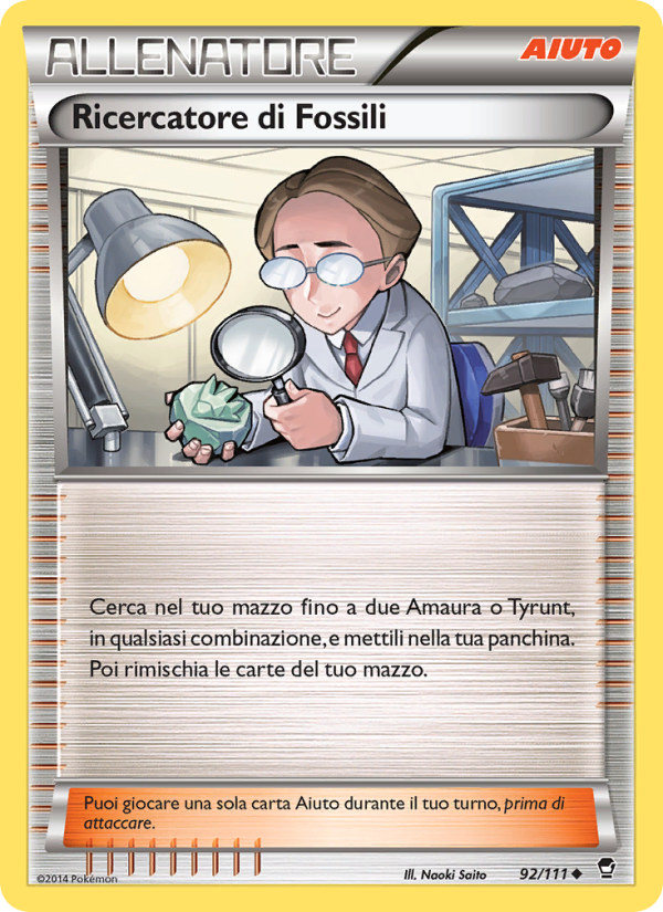 Ricercatore di Fossili 092/114 — Colpi Furiosi (Italian Pokémon TCG card)